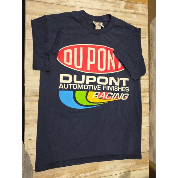 Vintage 1998 Jeff Gordon DuPont Racing T-Shirt Mens Medium Navy Nutmeg Mills 24